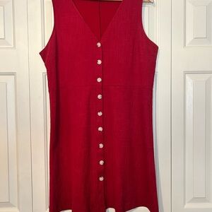 LOFT Red Button-Down Mini Dress-Stretch- size 14